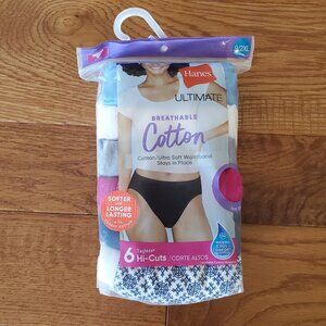 2 for $30 | Size 9/2XL  Hanes Ultimate Breathable Cotton Hi Cut Underwear | NWT
